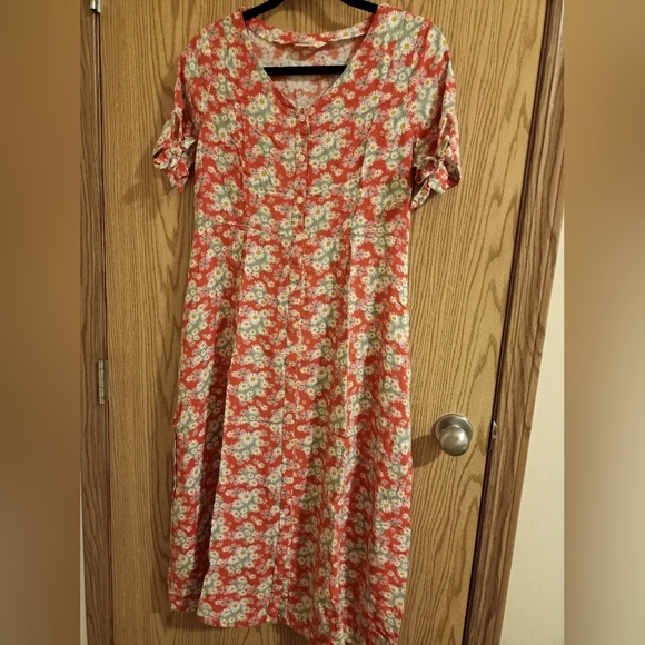 Orange Floral Summer dress - Picture 2 of 6